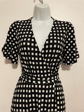 Blacks & White Check Wrap Dress - Women